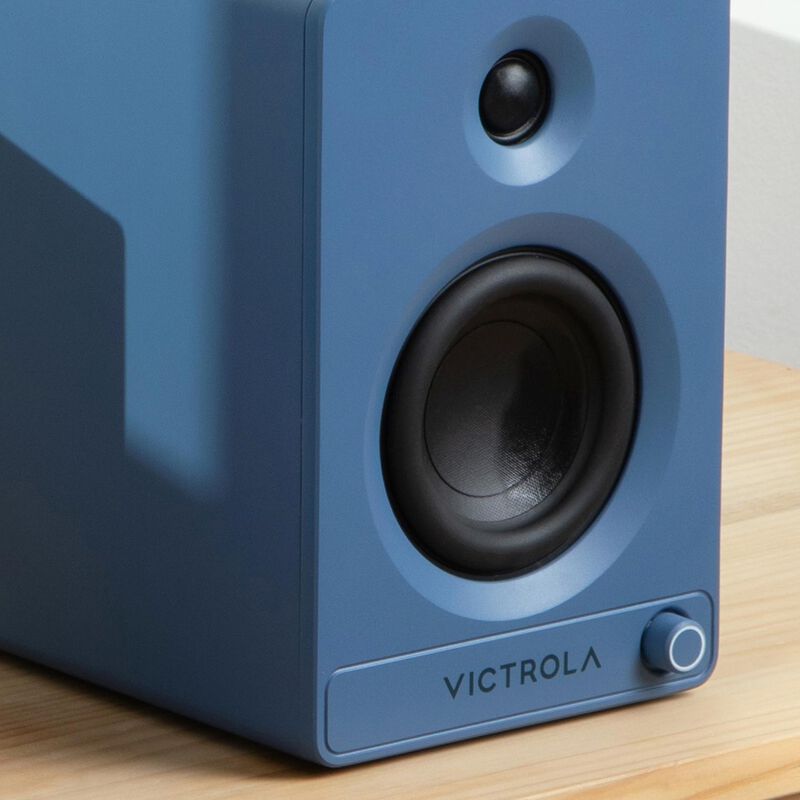 Victrola Tempo Bluetooth Bookshelf Speakers - Blue, , hires