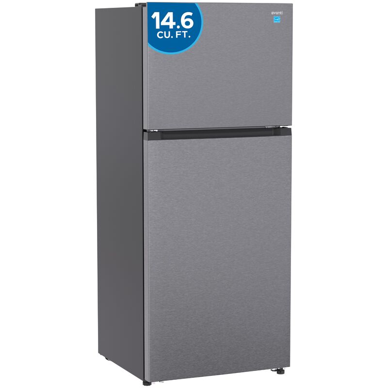 Avanti 28 in. 14.6 cu. ft. Counter Depth Garage-Ready Top Freezer Refrigerator - Stainless Steel, Stainless Steel, hires