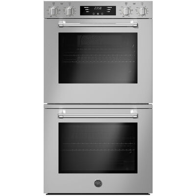 Bertazzoni Master Series 30 in. 8.2 cu. ft. Top Control Electric Double Wall Oven with Dual Convection - Stainless Steel | MAST30FDEXV