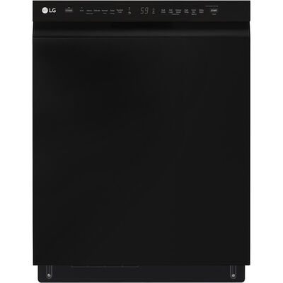 LG 24 in. Front Control Dishwasher with 48 dBa Sound Level, 3rd-Rack, Dynamic Dry & Pocket - Black | LDFN4542B