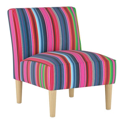 Skyline Furniture Armless Chair in Cotton Fabric - Multi Stripe | 5905NATSSTBM