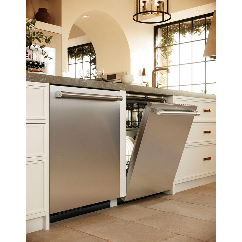 Monogram 24 in. Smart Built-In Dishwasher with Top Control, 39 dBA Sound Level, 16 Place Settings, 7 Wash Cycles & Sanitize Cycle - Stainless Steel, , hires