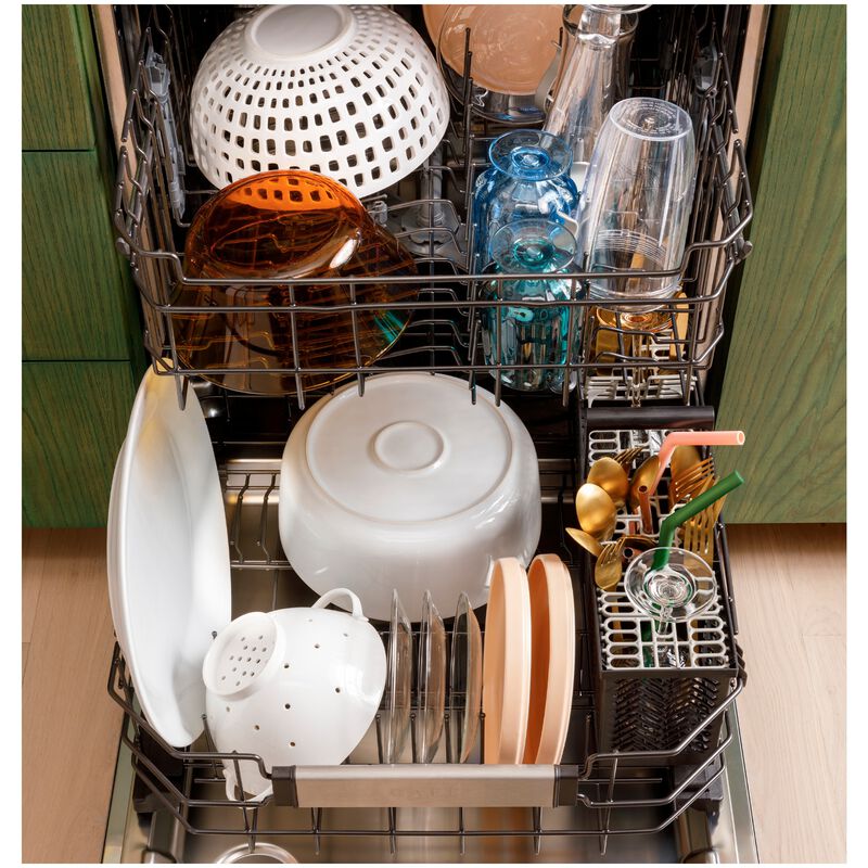 Cafe 24 in. Top Control Flush-Mount Smart Dishwasher with 44 dBA Sound Level, 3rd-Rack & Dual Convection Ultra Dry - Custom Panel Ready, , hires