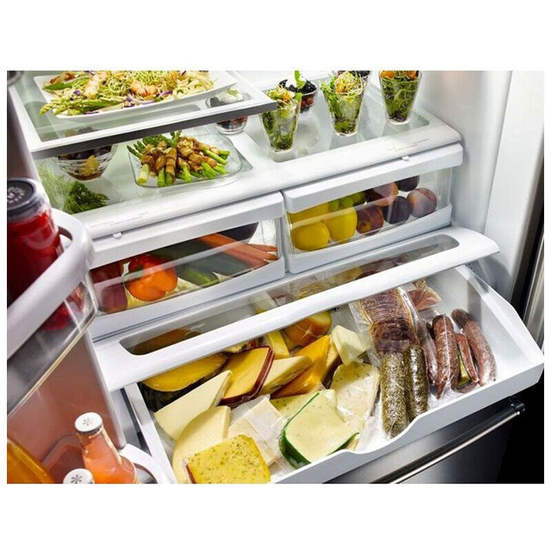 KitchenAid 36 in. 25.1 cu. ft. French Door Refrigerator with Internal Water Dispenser - Black Stainless Steel with PrintShield Finish, Black Stainless Steel with PrintShield Finish, hires