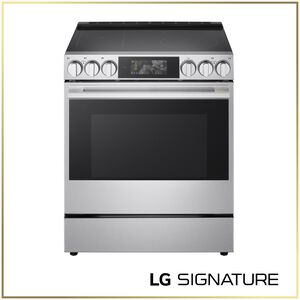 LG SIGNATURE 30 in. 6.3 cu. ft. Smart Air-Fry True European Convection Slide-in Electric Range with 4 Induction Burners & 1 Radiant Burner - PrintProof Stainless Steel, , hires