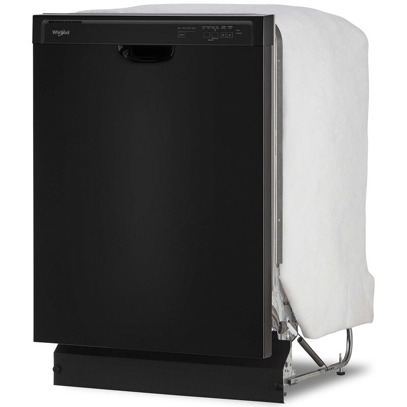 Whirlpool 24 in. Front Control Dishwasher with 57 dBa Sound Level & Pocket - Black, Black, hires