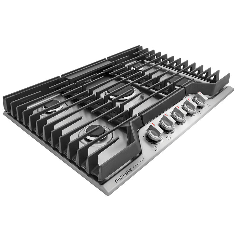 Frigidaire Gallery 30 in. 5-Burner Natural Gas Cooktop with Simmer Burner & Power Burner - Stainless Steel, Stainless Steel, hires