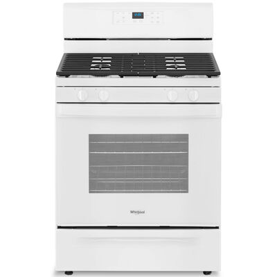 Whirlpool 30 in. 5.0 cu. ft. Oven Freestanding Gas Range with 4 Sealed Burners - White | WFG515S0MW
