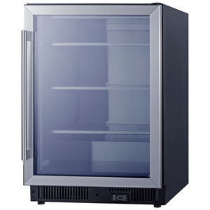 Summit 24 in. 5.1 cu. ft. Built-In Frost Free Compact Upright Freezer with Adjustable Shelves - Stainless Steel, , hires