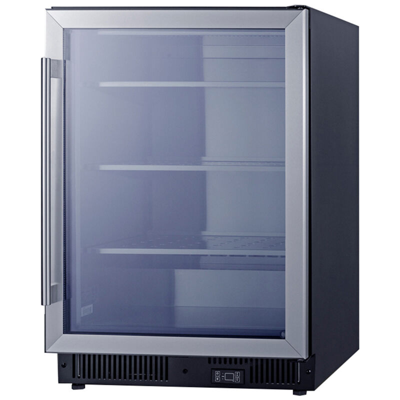 Summit 24 in. 5.1 cu. ft. Built-In Frost Free Compact Upright Freezer with Adjustable Shelves - Stainless Steel, , hires
