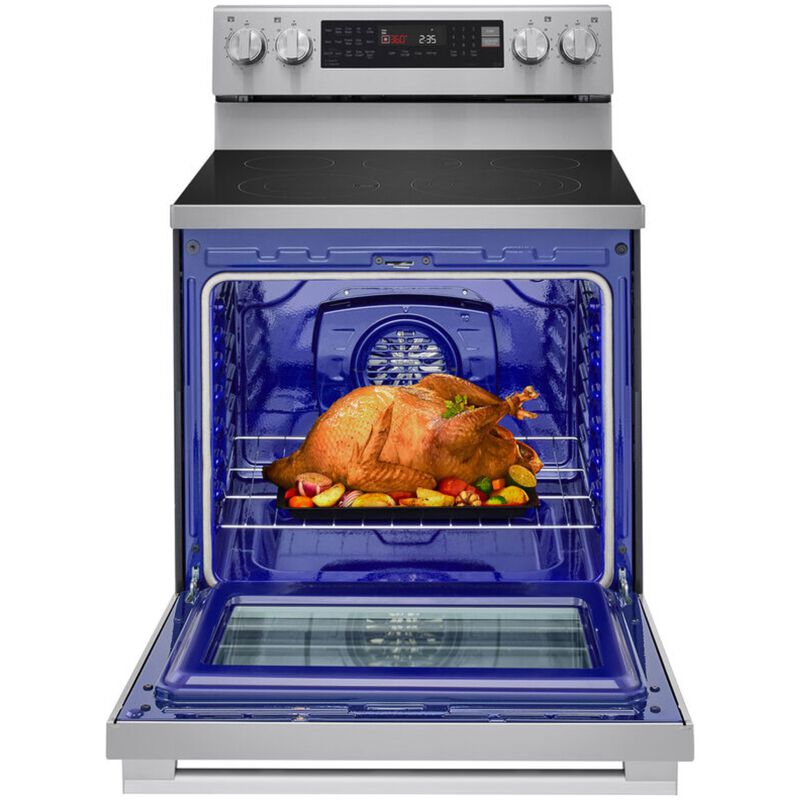 LG 30 in. 6.3 cu. ft. Smart Air-Fry True European Convection Electric Range with Radiant Burners - PrintProof Stainless Steel, , hires