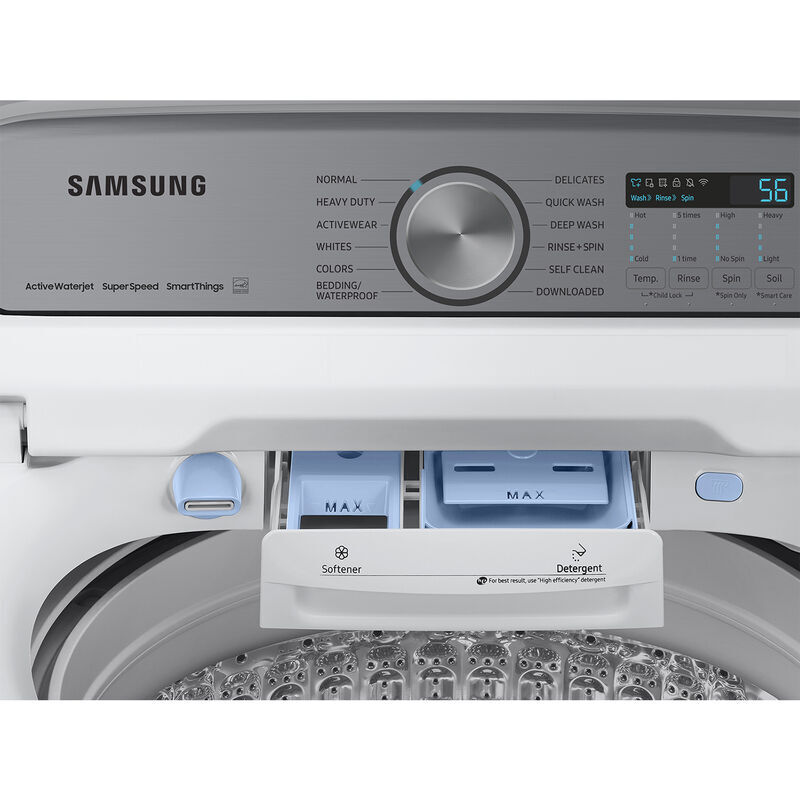 Samsung 27 in. 5.2 cu. ft. Smart Top Load Washer with Super Speed Wash - White, , hires