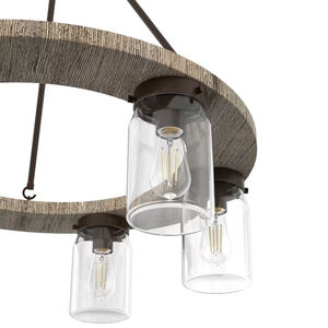 Hunter Devon Park 26.5 in. 6-Light Chandelier with Clear Glass - Onyx Bengal, , hires