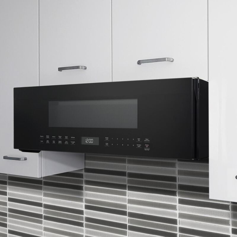 GE Profile 30 in. 1.2 cu. ft. 1000W Low Profile Over-the-Range Microwave with 400 CFM & Sensor Cooking - Black, , hires