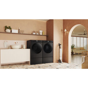 Samsung Bespoke 27 in. 7.6 cu ft. Smart Stackable Electric Dryer with Super Speed Dry, AI Smart Dial, Sensor Dry, Sanitize & Steam Cycle - Brushed Black, Brushed Black, hires