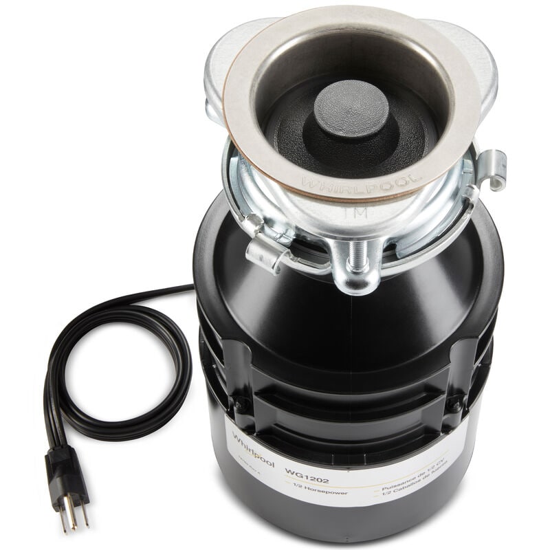 Whirlpool 1/2 HP Continuous Feed Waste Disposer with 1725 RPM & Anti-Jam - Black, , hires