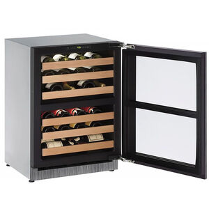 U-Line 2000 Series 24 in. Undercounter Wine Cooler with Wood Racks, Dual Temperature Zones & 43 Bottle Capacity - Custom Panel Ready, , hires