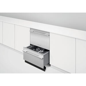 Fisher & Paykel Series 9 24 in. Smart Double Drawer with Top Control & 42 dBa Sound Level - Stainless Steel, , hires
