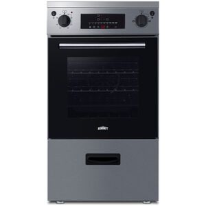 Summit 20 in. 2.0 cu. ft. Standard Convection Slide-In Electric Range with 3 Induction Burners - Stainless Steel, Stainless Steel, hires