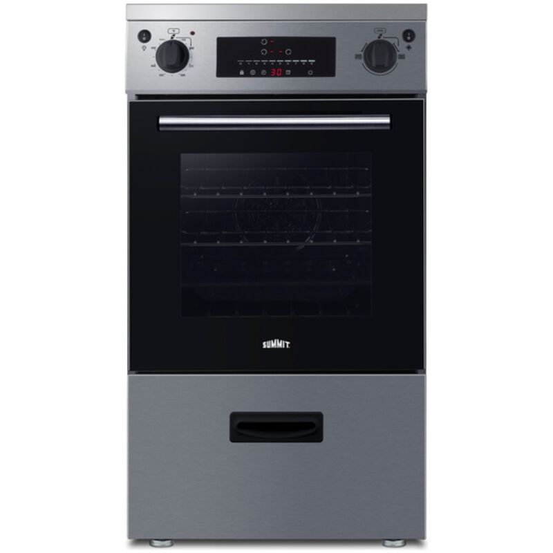 Summit 20 in. 2.0 cu. ft. Standard Convection Slide-In Electric Range with 3 Induction Burners - Stainless Steel, Stainless Steel, hires