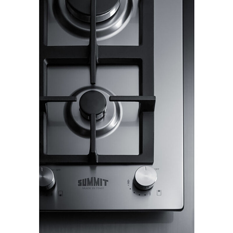 Summit 12 in. 2-Burner Natural Gas Cooktop with Simmer and Power Burner - Stainless Steel, , hires