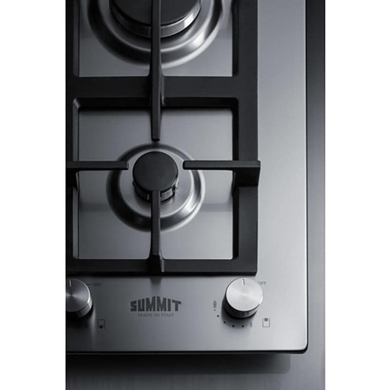 Summit 12 in. 2-Burner Natural Gas Cooktop with Simmer Burner - Stainless Steel, , hires