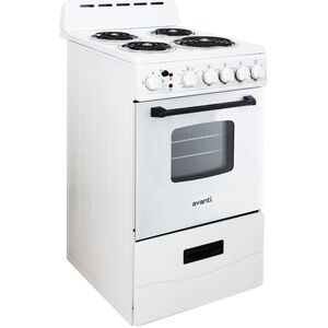 Avanti 20 in. 2.1 cu. ft. Electric Range with Coil Burners - White, , hires
