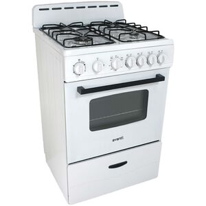 Avanti 24 in. 2.6 cu. ft. Gas Range with 4 Sealed Burners - White, , hires