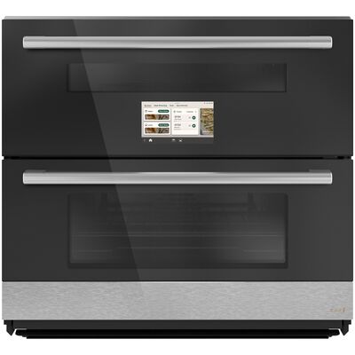 Cafe 30 in. 5.0 cu. ft. Smart Front Control Electric Double Wall Oven with True European Convection - Platinum Glass | CTS92DM2ZS5