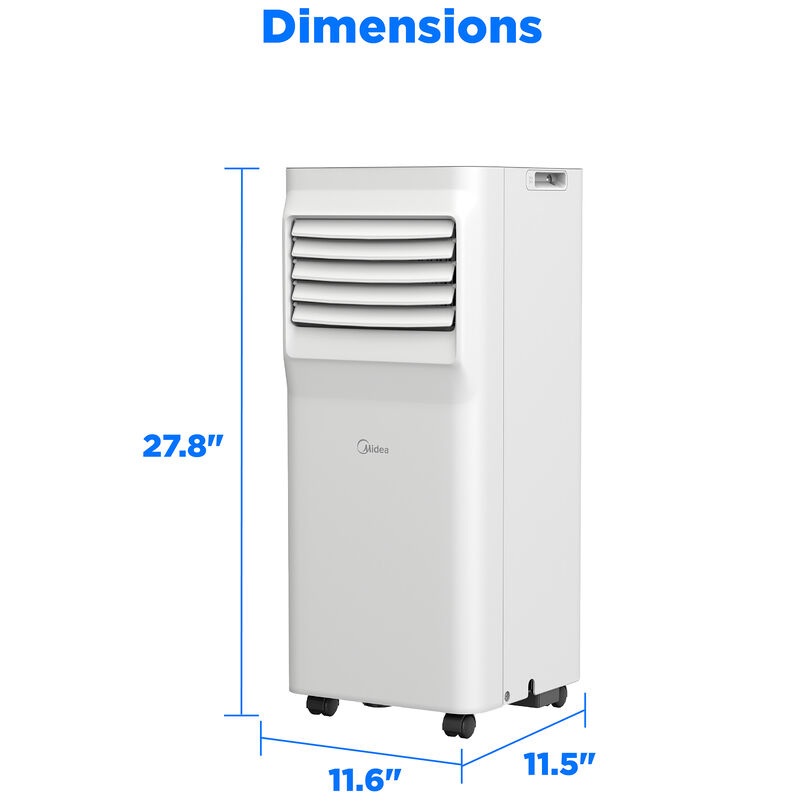 Midea 8,500 BTU (5,000 BTU DOE) 115V Portable Air Conditioner with 2 Fan Speeds, Sleep Mode & Remote Control - White, , hires