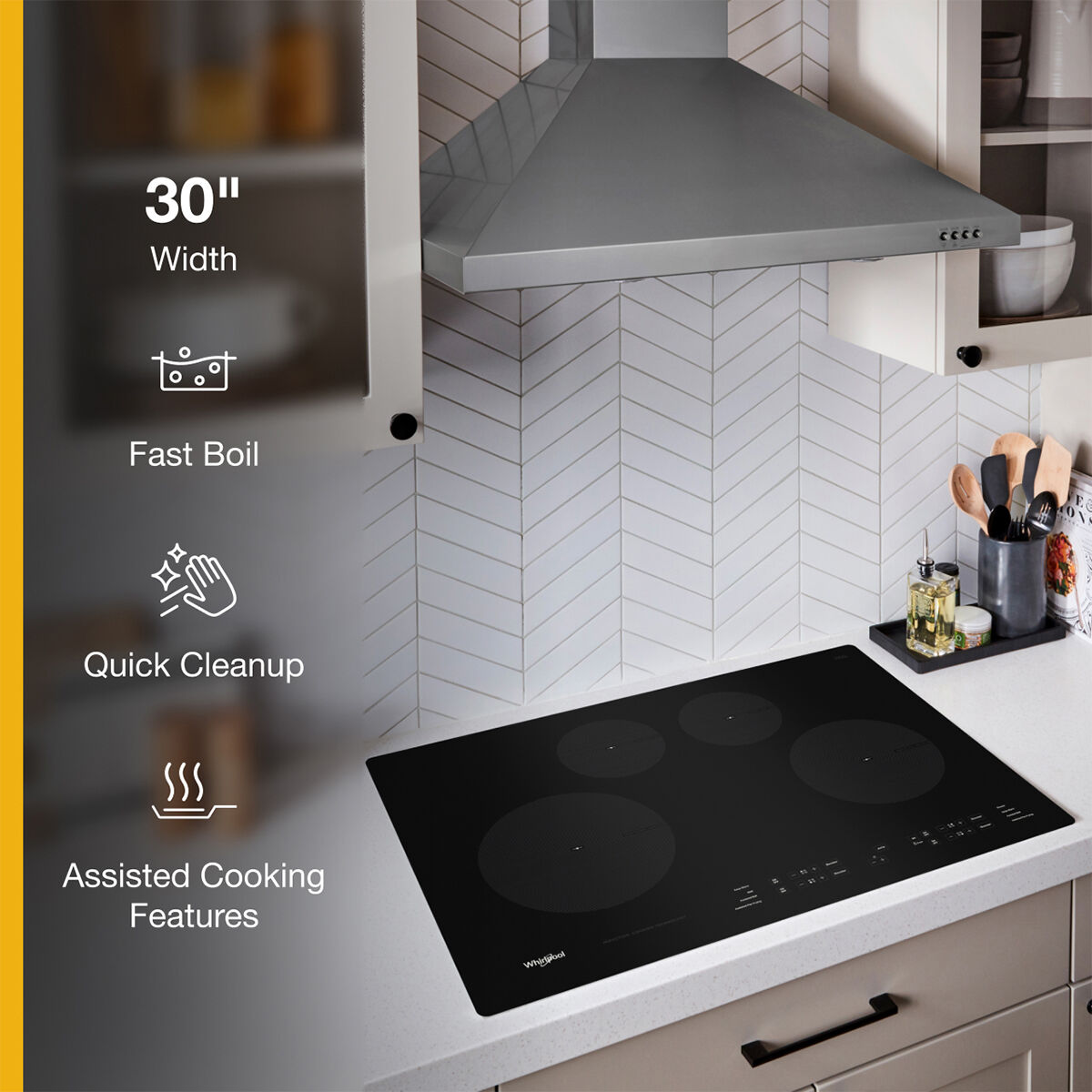 Whirlpool 30 in. 4-Burner Induction Cooktop with Simmer Burner