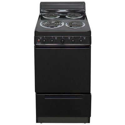 Premier 20 in. 2.4 cu. ft. Oven Freestanding Electric Range with 4  Smoothtop Burners - White