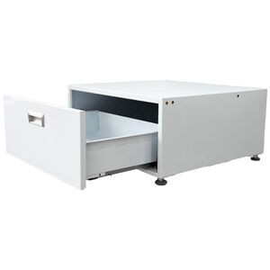 Equator Universal Laundry Pedestal for 24" Washer, Dryer & Combo with Storage Drawer - White, , hires