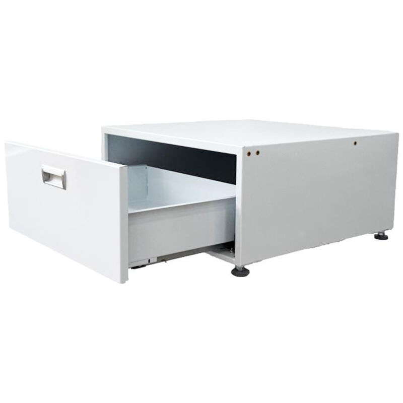 Equator Universal Laundry Pedestal for 24" Washer, Dryer & Combo with Storage Drawer - White, , hires