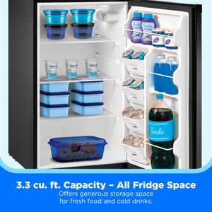 Midea 19 in. 3.3 cu. ft. Mini Fridge - Black, , hires
