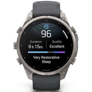 Garmin fenix 9 Pro 47 mm, AMOLED Smart Watch - Titanium with Graphite/Black Silicone Band, , hires