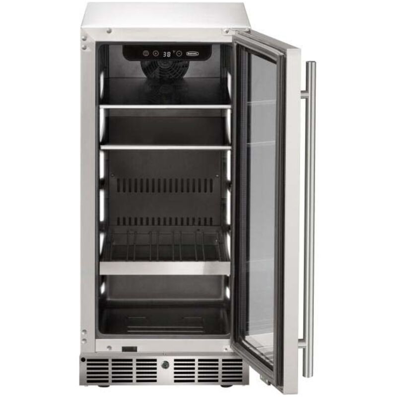 Marvel The Essential Collection 15 in. Built-In 3.0 cu. ft. Compact Beverage Center with Adjustable Shelves & Digital Control - Stainless Steel, , hires