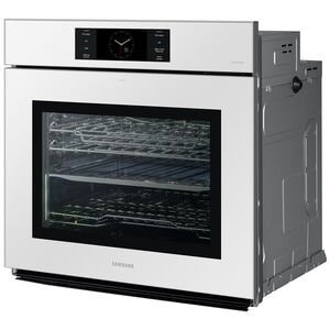 Samsung Bespoke 30 in. 5.1 cu. ft. Smart Steam Electric Single Wall Oven with Dual Convection - White Glass, , hires