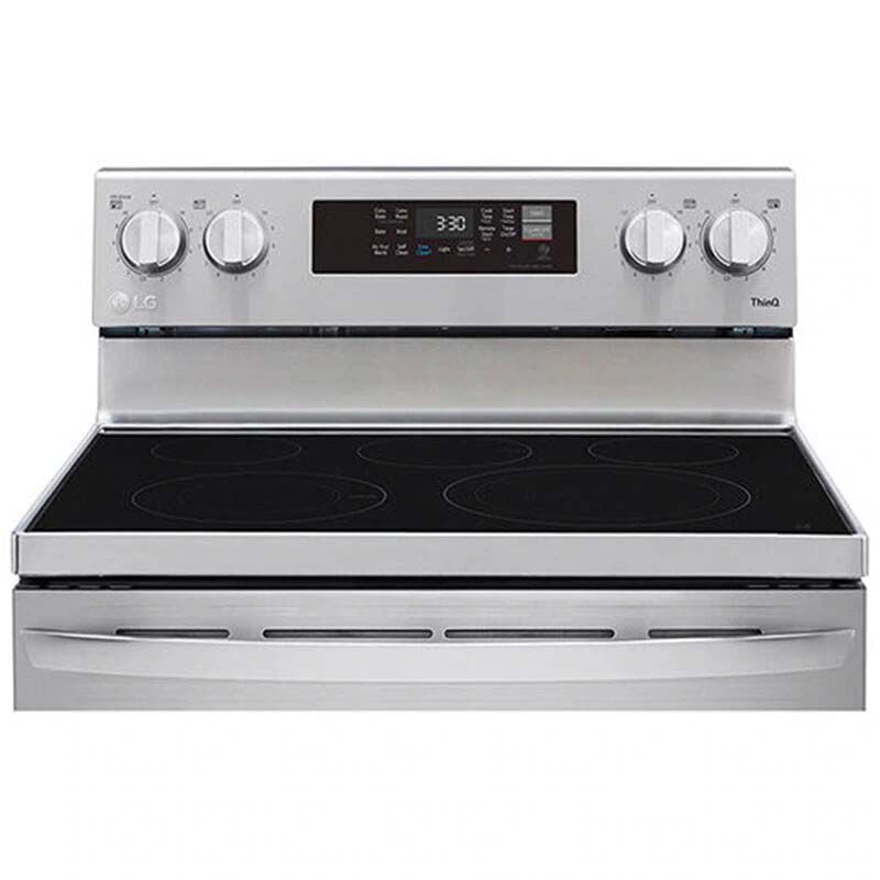 LG 30 in. 6.3 cu. ft. Smart Air Fry Standard Convection Electric Range with Radiant Burners - Stainless Steel, Stainless Steel, hires