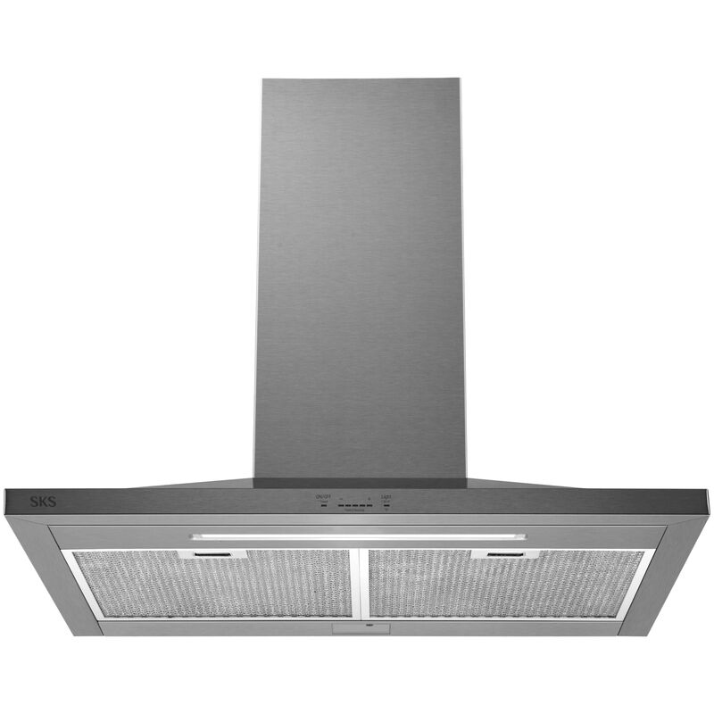 SKS 36 in. Smart Ducted Chimney Style Range Hood with 600 CFM, 5 Fan Speeds & 1 LED Light - Stainless Steel, , hires