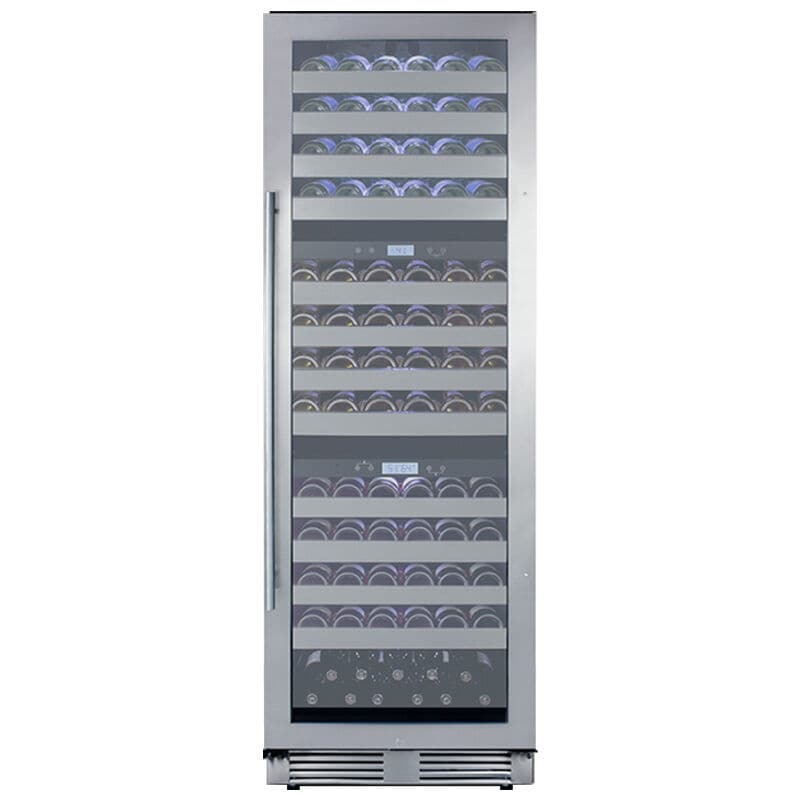 Summit 24 in. Wine Cooler with Wire Racks, Multi-Temperature Zones & 149 Bottle Capacity - Stainless Steel, , hires