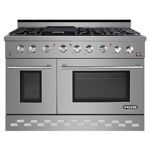 NXR 48 in. 7.2 cu. ft. Standard Convection Double Oven Gas Range with 6 Sealed Burners - Stainless Steel, , hires