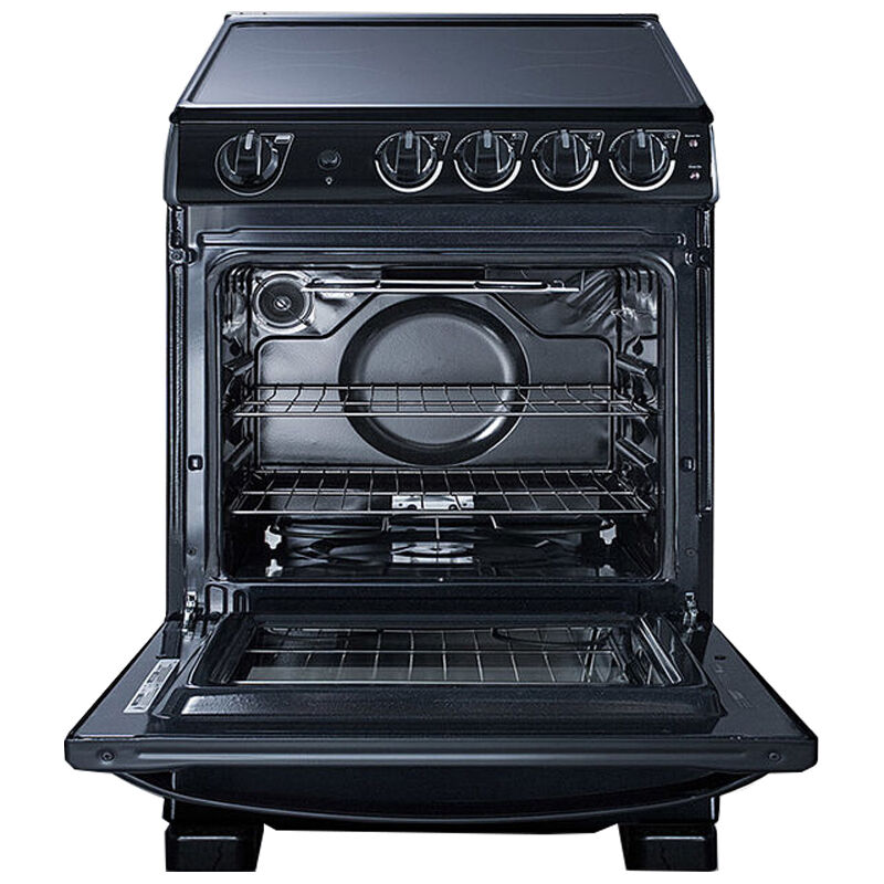 Summit 24 in. 2.9 cu. ft. Electric Range with Smoothtop Burners - Black, , hires