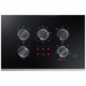 Samsung 36 in. 5-Burner Smart Electric Cooktop with Simmer Burner & Power Burner - Stainless Steel, Stainless Steel, hires