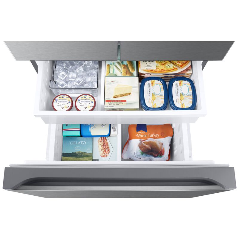 Samsung Bespoke 33 in. 24.5 cu. ft. Smart French Door Refrigerator with Ice Maker - Fingerprint Resistant Stainless Steel, , hires