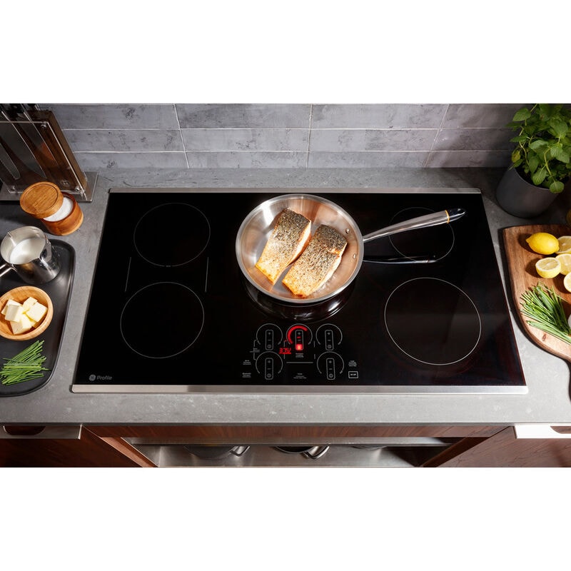 GE Profile 30 in. 4-Burner Smart Induction Cooktop with Simmer Burner & Power Burner - Black, , hires