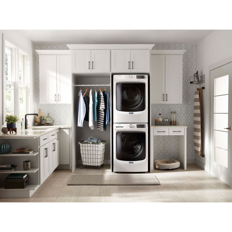 Maytag 27 in. 4.5 cu. ft. Stackable Front Load Washer with Extra Power and 12-Hr Fresh Spin Option - White, White, hires