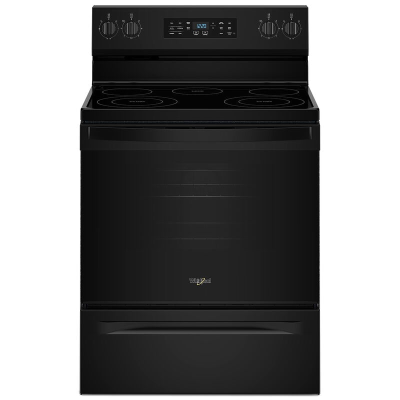 Whirlpool 30 in. 5.3 cu. ft. Air-Fry Standard Convection Electric Range with Radiant Burners - Black, , hires