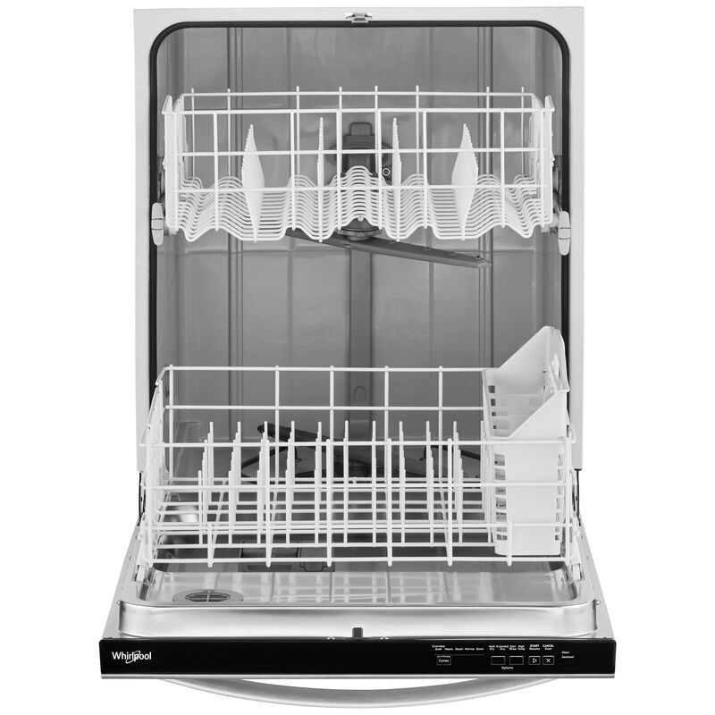 Whirlpool 24 in. Built-In Dishwasher with Top Control, 55 dBA Sound Level, 12 Place Settings, 5 Wash Cycles & Sanitize Cycle - Monochromatic Stainless Steel, , hires