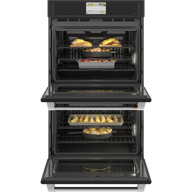 Cafe Professional Series 30 in. 10 cu. ft. Smart Top Control Electric Double Wall Oven with True European Convection - Matte Black, Matte Black, hires